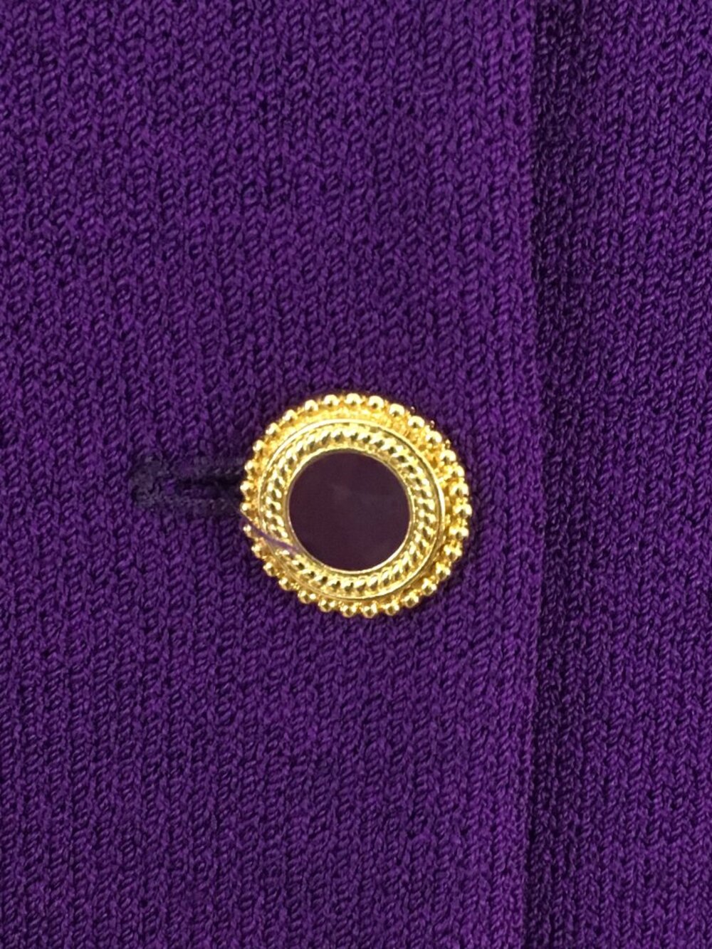 BEAUTIFUL St John collection knit purple jacket skirt suit size 6 - Picture 7 of 10